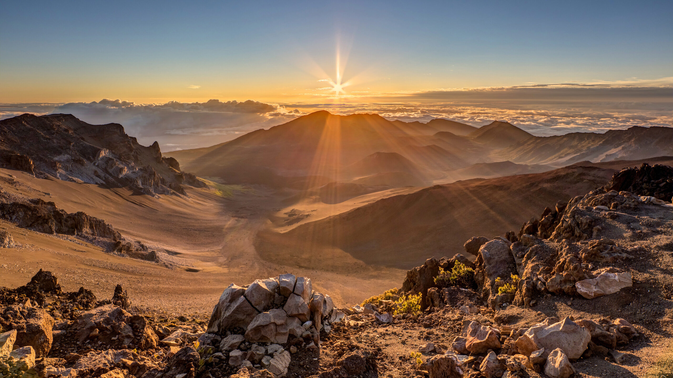 Sunrise at the Summit of Maui's Haleakala volcano